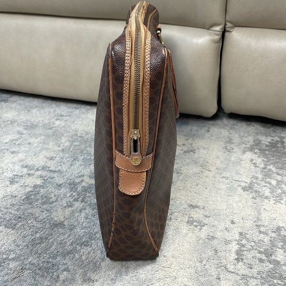 Celine Brown Macadam Briefcase Business Laptop Bag Top Handle - Picture 6 of 17